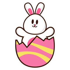 Cute Easter Bunny in Eggshell