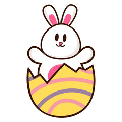 Cute Easter Bunny in Eggshell