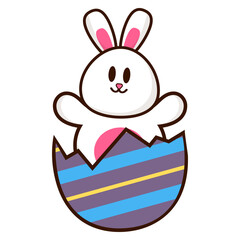 Cute Easter Bunny in Eggshell