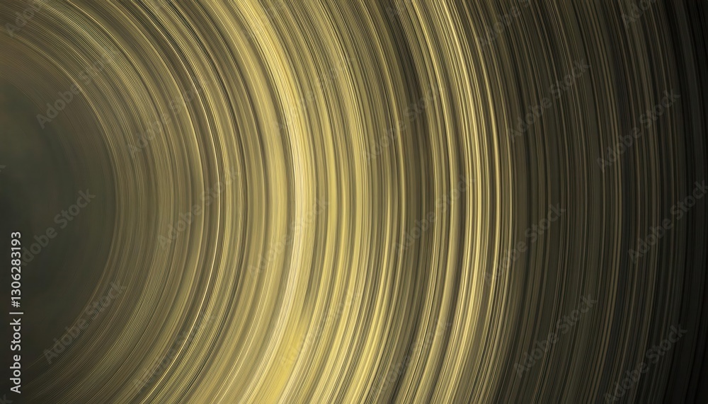 Poster golden light streaks in circular motion, abstract radial texture with dynamic glow, futuristic motion background