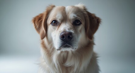 studio portrait of an adorable Nova Scotia Duck Tolling Retriever against a white background