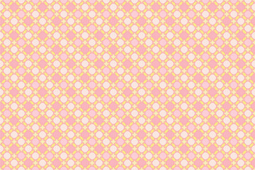 Fototapeta premium ピンクと黄色の幾何学模様のシームレスパターン背景