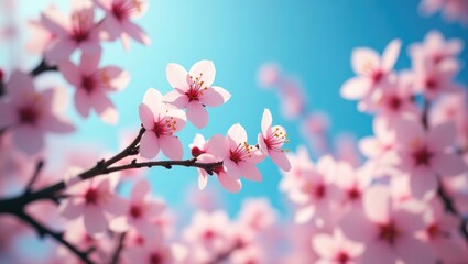 beautiful cherry blossom trees in Obuse-machi, Nagano Prefecture, Japan.