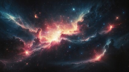 Fototapeta premium alien landscapes in the universe, featuring bursts of light