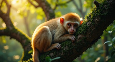 Obraz premium a monkey relaxing on a branch