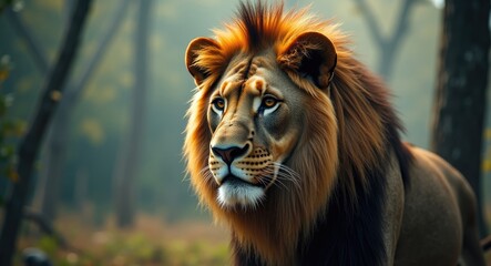 Naklejka premium lion image captured in the zoo