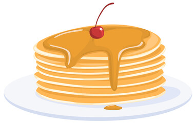 Pancakes with cherry topping