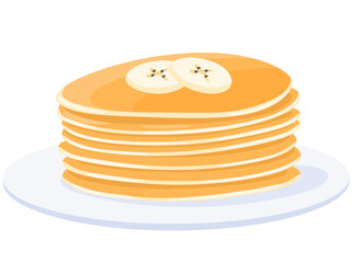 Pancakes with banana topping