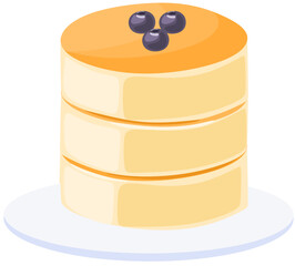 Pancakes with blueberry topping