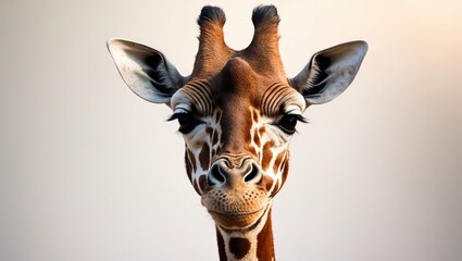 Close-Up Image of a Giraffe (Giraffa camelopardalis)