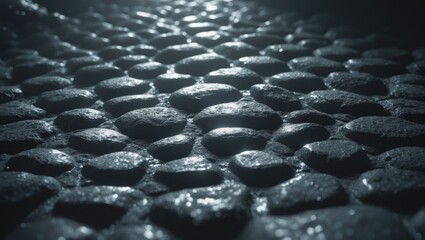 seamless animation of a textured dark gray cobblestone surface.