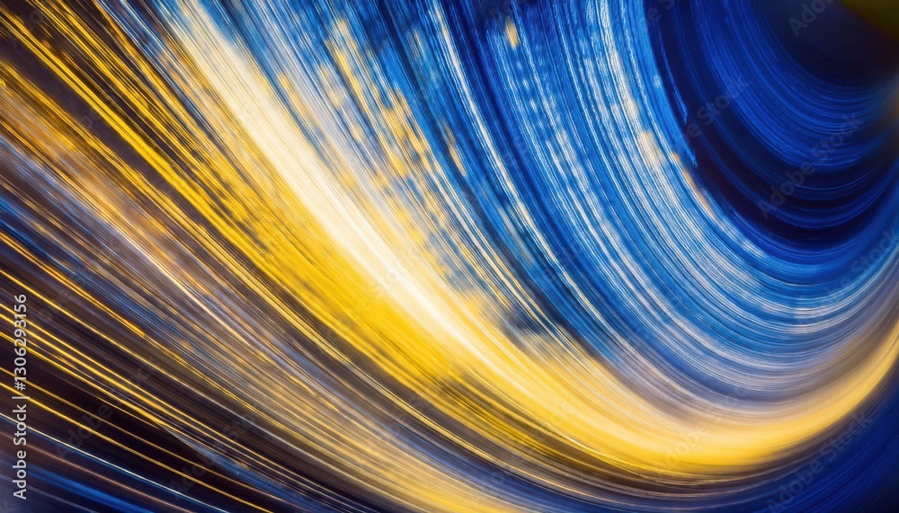Aufkleber dynamic abstract motion blur in golden and blue hues, futuristic energy flow, artistic digital backg