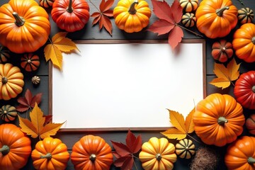 Fototapeta premium blank billboard halloween pumpkin border