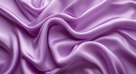 Obraz premium Soft Lavish Purple Satin Fabric with Graceful Waves and Elegant Flow for Fashion, Design, and Textile Projects in Subtle and Luxurious Atmosphere