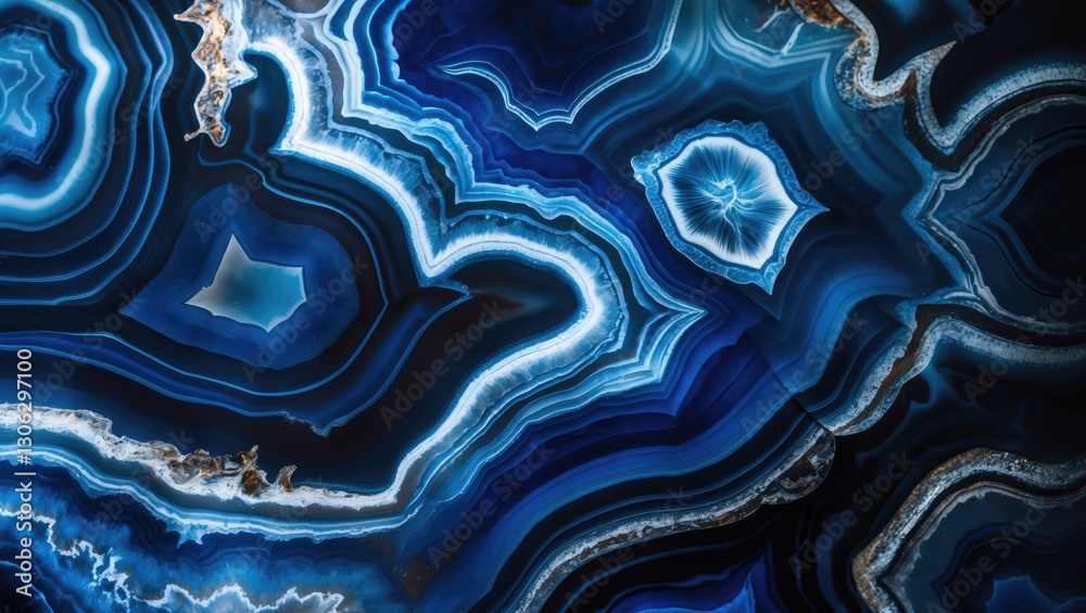 Poster endless agate pattern. the polished mineral. gorgeous texture of azure stone.