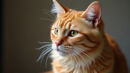 Image title: Profile of a mature, insightful orange feline