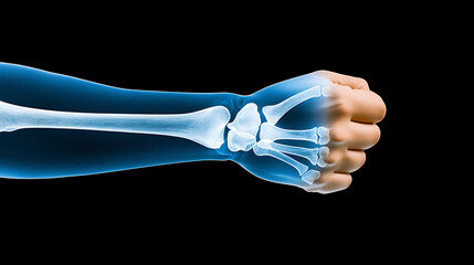 X-ray scan revealing forearm fracture medical imaging healthcare facility clinical environment detailed view injury analysis