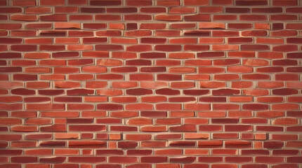 Obraz premium Rustic Red Brick Wall with Sunlight Shadows