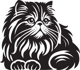 Persian cat vector in black and white © Sarmad