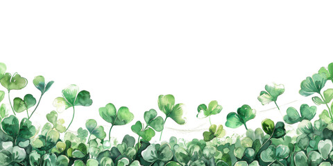 watercolor green clovers