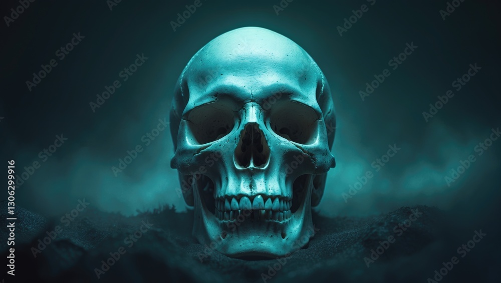 Poster skull on a dark backdrop image