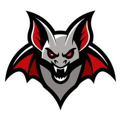 Bat head mascot logo design vector
