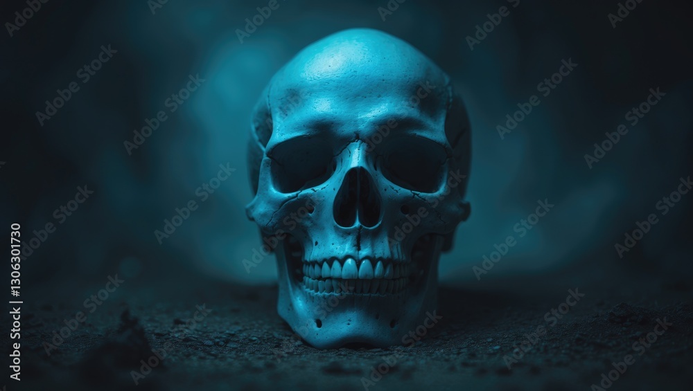 Poster skull on a dark backdrop image