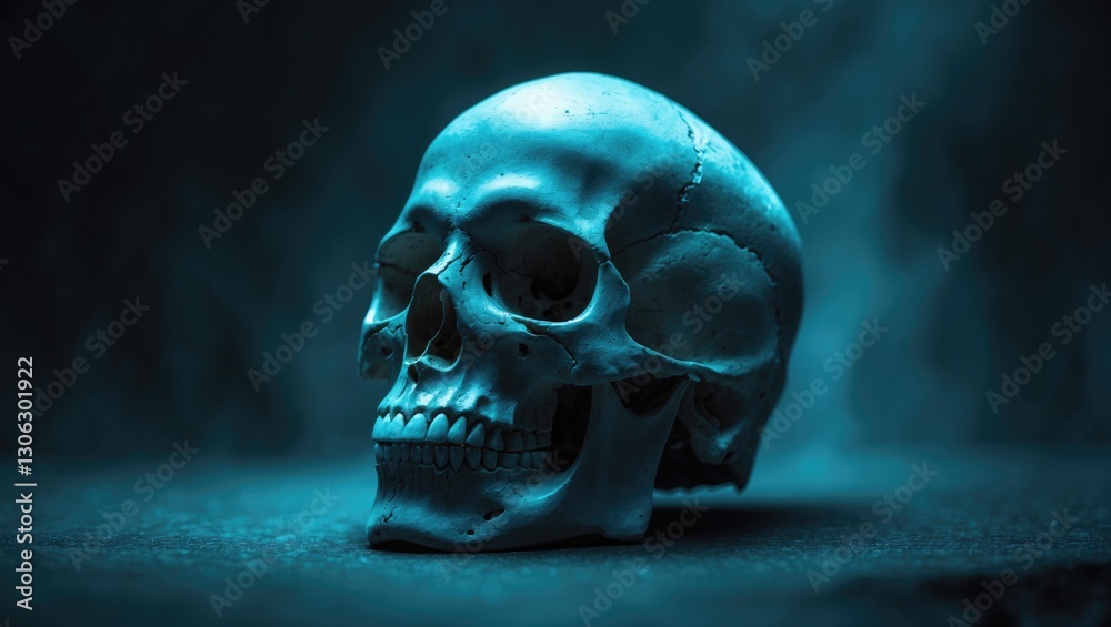 Poster skull on a shadowy backdrop image