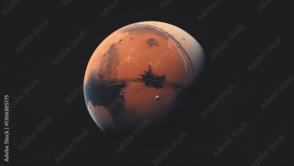 Aufkleber detailed depiction of mars viewed from space. vector image