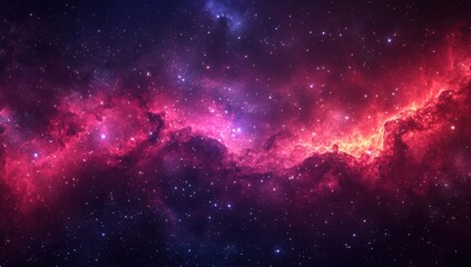 Stunning colorful nebula in deep space with vibrant pink and purple hues against a cosmic background filled with stars and celestial dust formations