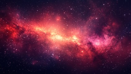 Obraz premium Stunning cosmic nebula with vibrant colors, swirling gases and sparkling stars in deep space, showcasing the beauty of the universe and its mysteries