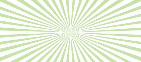 Green and white sunburst rays background