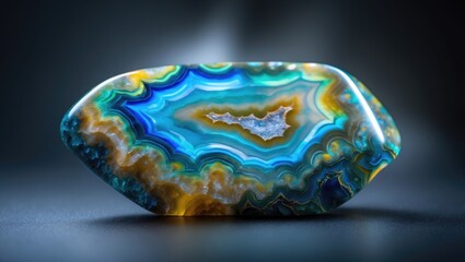 Colorful agate stone featuring unique and striking patterns
