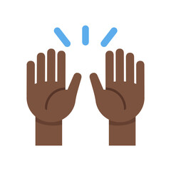 Raising Hands: Dark Skin Tone
