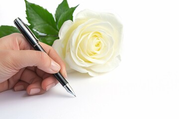 A hand gripping a pencil sketches ideas on paper, highlighting creativity and precision against a white background.