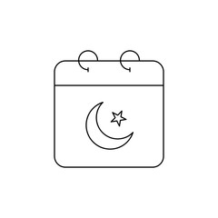 Religious Islamic Calendar Icon. Religious Islamic Calendar Vector Icon in line style design. Religious Islamic Calendar Symbol. Vector illustration.
