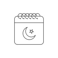 Religious Islamic Calendar Icon. Religious Islamic Calendar Vector Icon in line style design. Religious Islamic Calendar Symbol. Vector illustration.