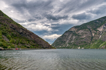 Fototapeta premium Lærdal is a municipality in the province of Sogn og Fjordane, Norway. It is part of the traditional district of Sogn
