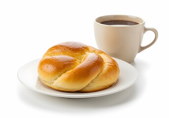 Soft Bun with Coffee for Breakfast