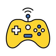 Game remote vector filled outline icon. EPS 10 file