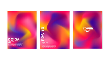 Collection of colorful abstract liquid wave backgrounds. Effect of combining dark and light colors. Modern design template for web cover, advertising banner, poster, brochure, flyer. Vector EPS