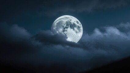 Obraz premium the bright moonlit sky during nighttime