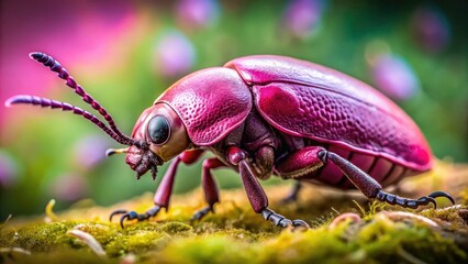 Naklejka premium Pinker Button Beetle Macro Photography - Close-up Insect Photo - Detailed Zecke Image