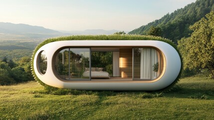 Eco-Friendly Minimalist House Design Surrounded by Nature in Sustainable Environment