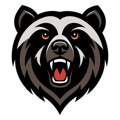 Obraz premium Black Bear head mascot logo design vector