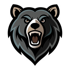 Fototapeta premium Black Bear head mascot logo design vector