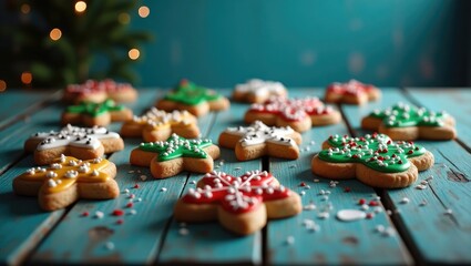 Joyful New Year, festive cookies for the holidays