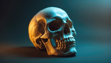 human skull on display