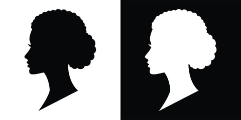 Silhouette of a woman's head with an afro hairstyle vector