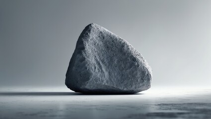 Naklejka premium Isolated gray rock against a white backdrop